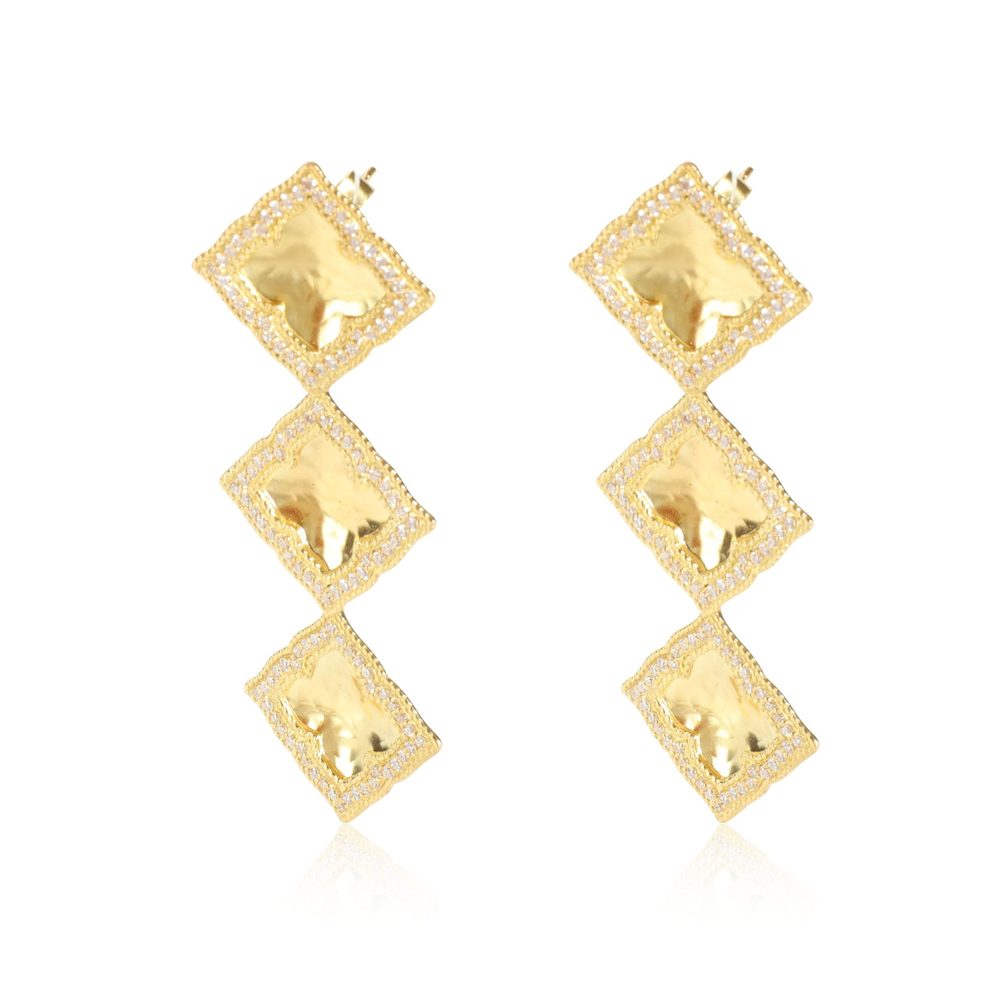 Amrapali Diamond Panashri Triple Drop Earrings in 18K Yellow Gold (2.04 ctw)